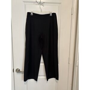 Akris Punto Trousers Dress Pants Black 100% Wool Size 12 Pockets Office Workwear